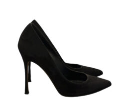 Alternative view of Sergio Rossi Godiva 105 Black Suede Pointed Toe Stiletto Pumps Heels 34