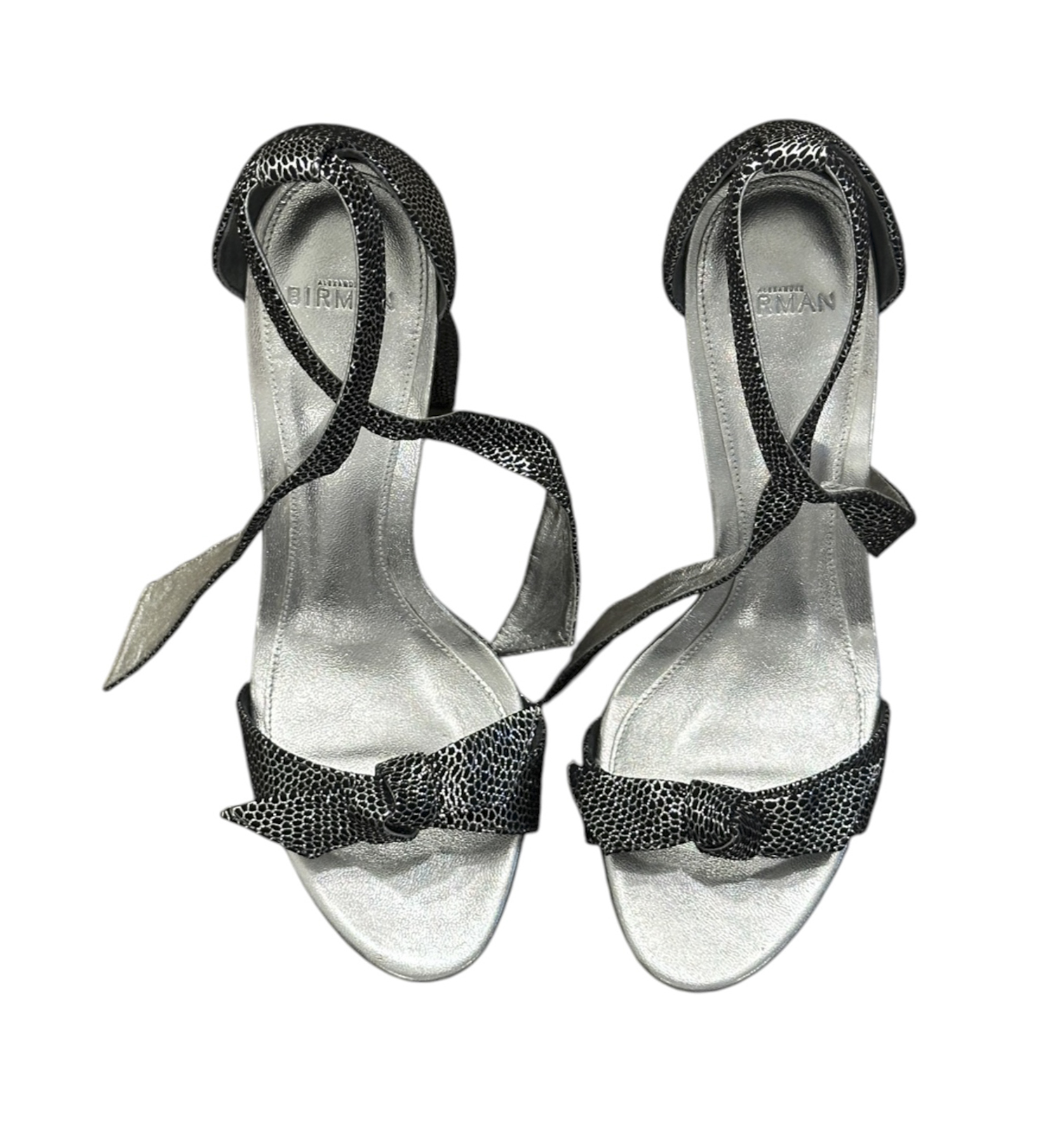 Alexandre Birman Mabeleh Silver Metallic Leather Bow Platform Sandals 35 $725 - Image 4