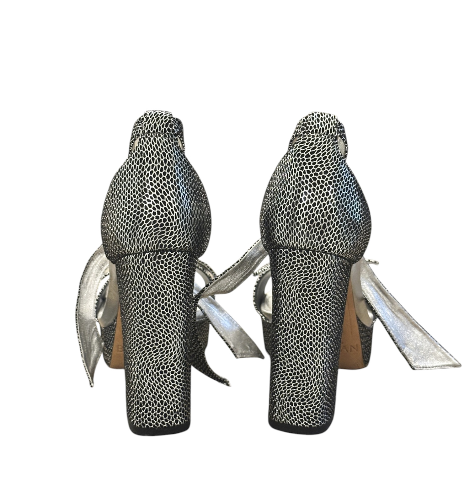 Alexandre Birman Mabeleh Silver Metallic Leather Bow Platform Sandals 35 $725 - Image 6