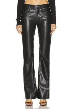 A.L.C. Freddie Faux Leather Straight Leg Pants Black Size 0 NWT $395