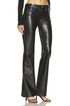 Alternative view of A.L.C. Freddie Faux Leather Straight Leg Pants Black Size 0 NWT $395