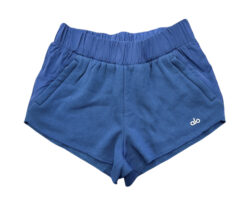 Alternative view of Alo Yoga In The Air Dolphin Shorts Blue Elastic Waist Athletic XXS