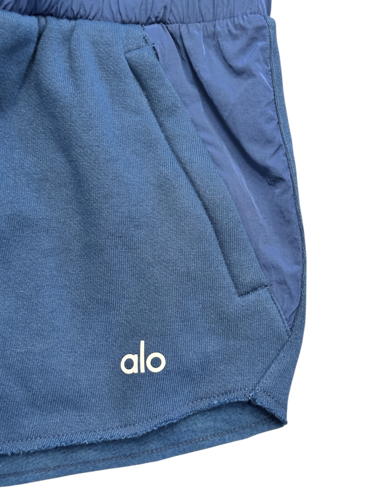 Alo Yoga In The Air Dolphin Shorts Blue Elastic Waist Athletic XXS - Image 3
