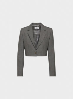 Alternative view of Aritzia Babaton Arbus Blazer Heather Charcoal Gray Cropped Jacket Size 6
