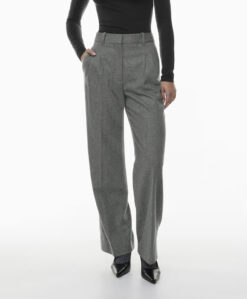 Aritzia NWT Effortless Pant Wide Leg Heather Charcoal Grey Trousers Size 4