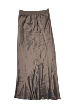Alternative view of ATM Anthony Thomas Melillo Dark Chocolate Silk Satin Ankle Maxi Skirt Size Small
