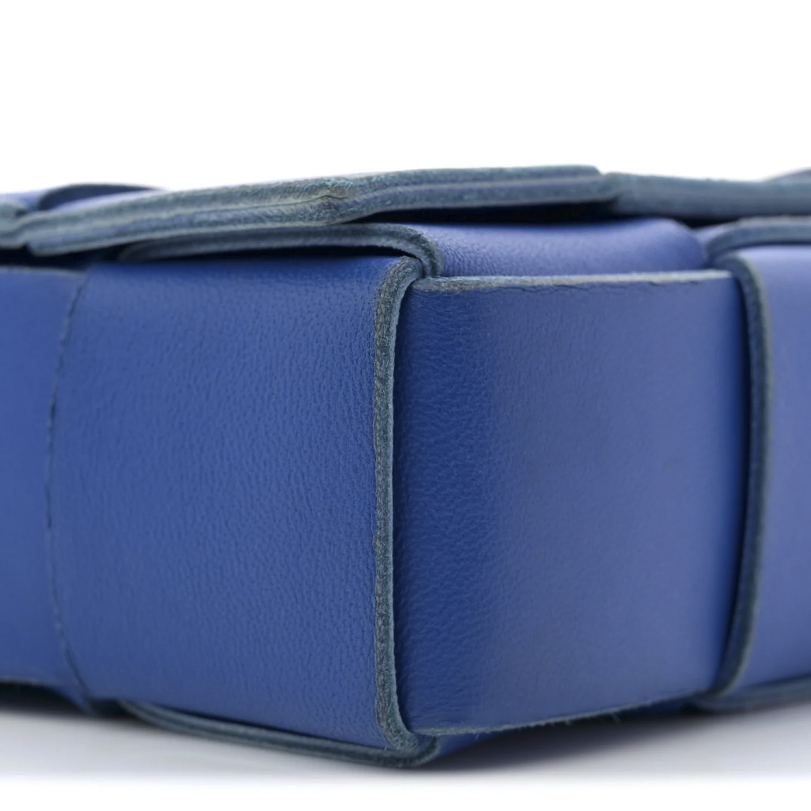 Bottega Veneta Maxi Intrecciato Cassette Cobalt Blue Leather Crossbody Bag - Image 6