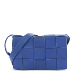 Bottega Veneta Maxi Intrecciato Cassette Cobalt Blue Leather Crossbody Bag