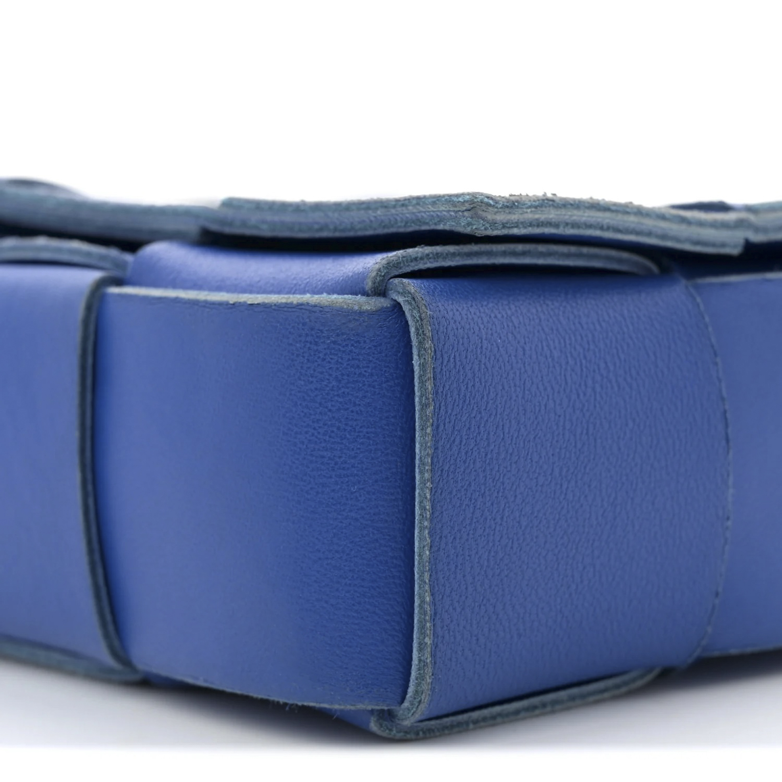 Bottega Veneta Maxi Intrecciato Cassette Cobalt Blue Leather Crossbody Bag - Image 5