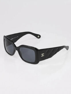 Chanel 5019 Black Quilted CC Logo Rectangle Butterfly Sunglasses Designer Eyewear