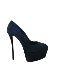 Alternative view of Christian Louboutin NIB Dolly Pump Alta 160 Navy Suede Platform Heels Pumps 39