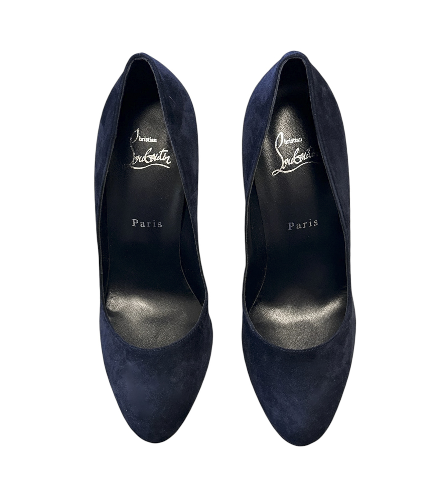 Christian Louboutin NIB Dolly Pump Alta 160 Navy Suede Platform Heels Pumps 39 - Image 4