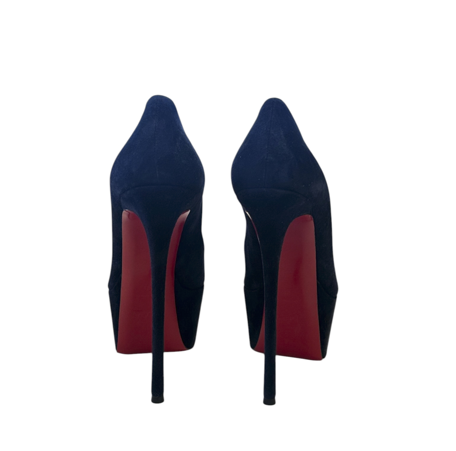 Christian Louboutin NIB Dolly Pump Alta 160 Navy Suede Platform Heels Pumps 39 - Image 5