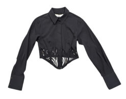 Alternative view of Dion Lee Flame Lace Corset Shirt Black Long Sleeve Top UK 8 US 4 NWT