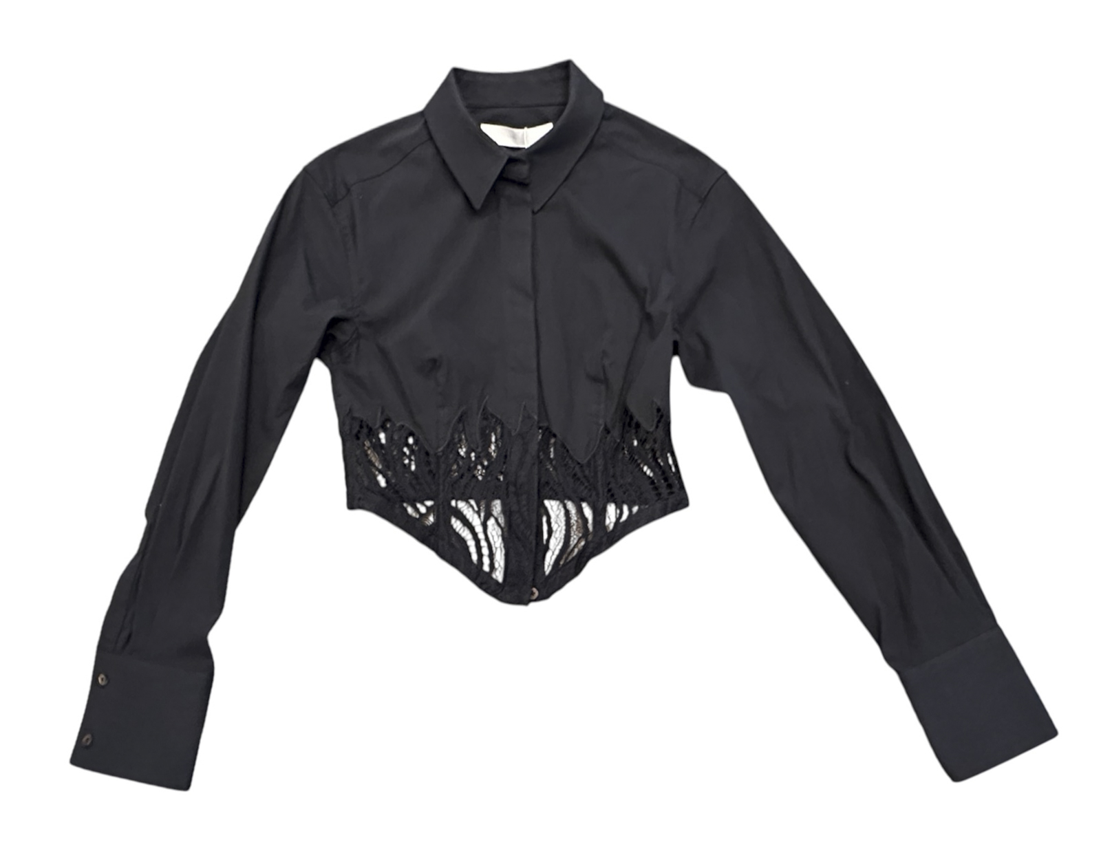 Dion Lee Flame Lace Corset Shirt Black Long Sleeve Top UK 8 US 4 NWT - Image 2