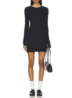 ÉTERNE NWT Long Sleeve Crewneck Fitted Ribbed Mini Dress XS CB020
