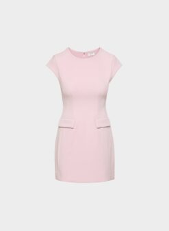 Alternative view of Aritzia Babaton FigureKnit Priestly Dress Dusty Pink Mini NWT Size Small