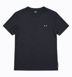 Alternative view of FENDI Mens Navy Blue Monster Eyes Logo Crew Neck Short Sleeve T-Shirt Size Large