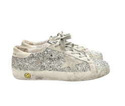 Alternative view of Golden Goose Kids Superstar Silver Glitter Suede Star Sneakers Girls EU 32