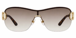 Alternative view of GUCCI Vintage Y2K GG 2875/N/S Shield Sunglasses Crystal Logo Brown w/ Case