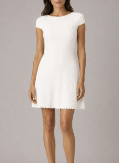 Hervé Léger NWT Alabaster White Bandage Fit Flare Mini Dress XS