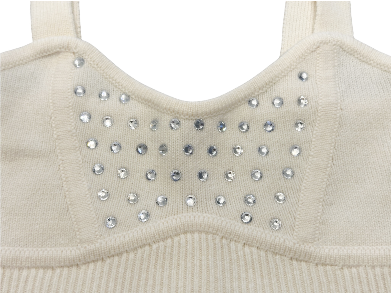 INTERMIX Kelly Wool Cashmere Rhinestone Knit Bralette Crop Top XS NWOT - Image 3