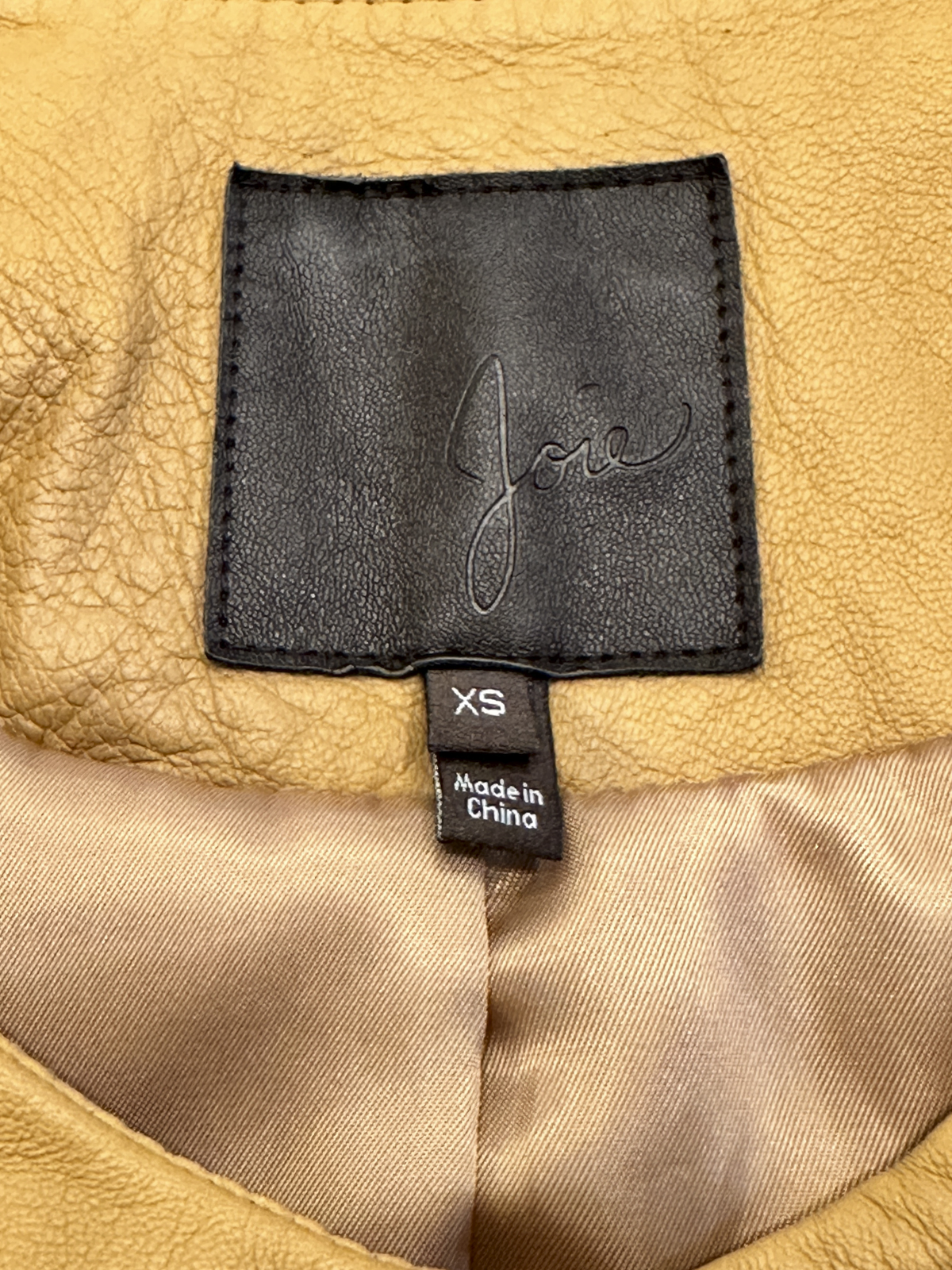 JOIE Emelyn Butterscotch Camel Leather Moto Biker Jacket Women XS - Image 4