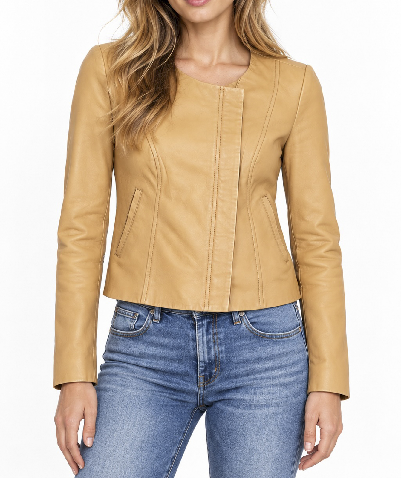 JOIE Emelyn Butterscotch Camel Leather Moto Biker Jacket Women XS