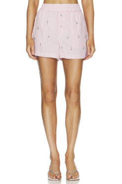 Le Superbe Everlasting Boxer Shorts XS Pink Stripe Crystal Embellished NWOT