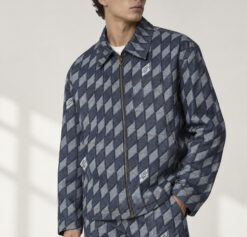 Louis Vuitton Damier Monogram Workwear Denim Jacket Blue Men's IT 52