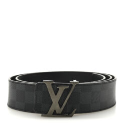 Louis Vuitton Damier Graphite 40mm LV Initiales Belt Black Size 80/32 In Box