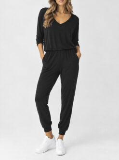 LVHR Sabina Black Relaxed Fit Dolman Sleeve Jogger Jumpsuit Size Small