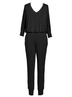 Alternative view of LVHR Sabina Black Relaxed Fit Dolman Sleeve Jogger Jumpsuit Size Small
