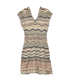 Alternative view of M Missoni Metallic Lurex Knit Zig Zag V Neck Mini Dress IT 38 US 2