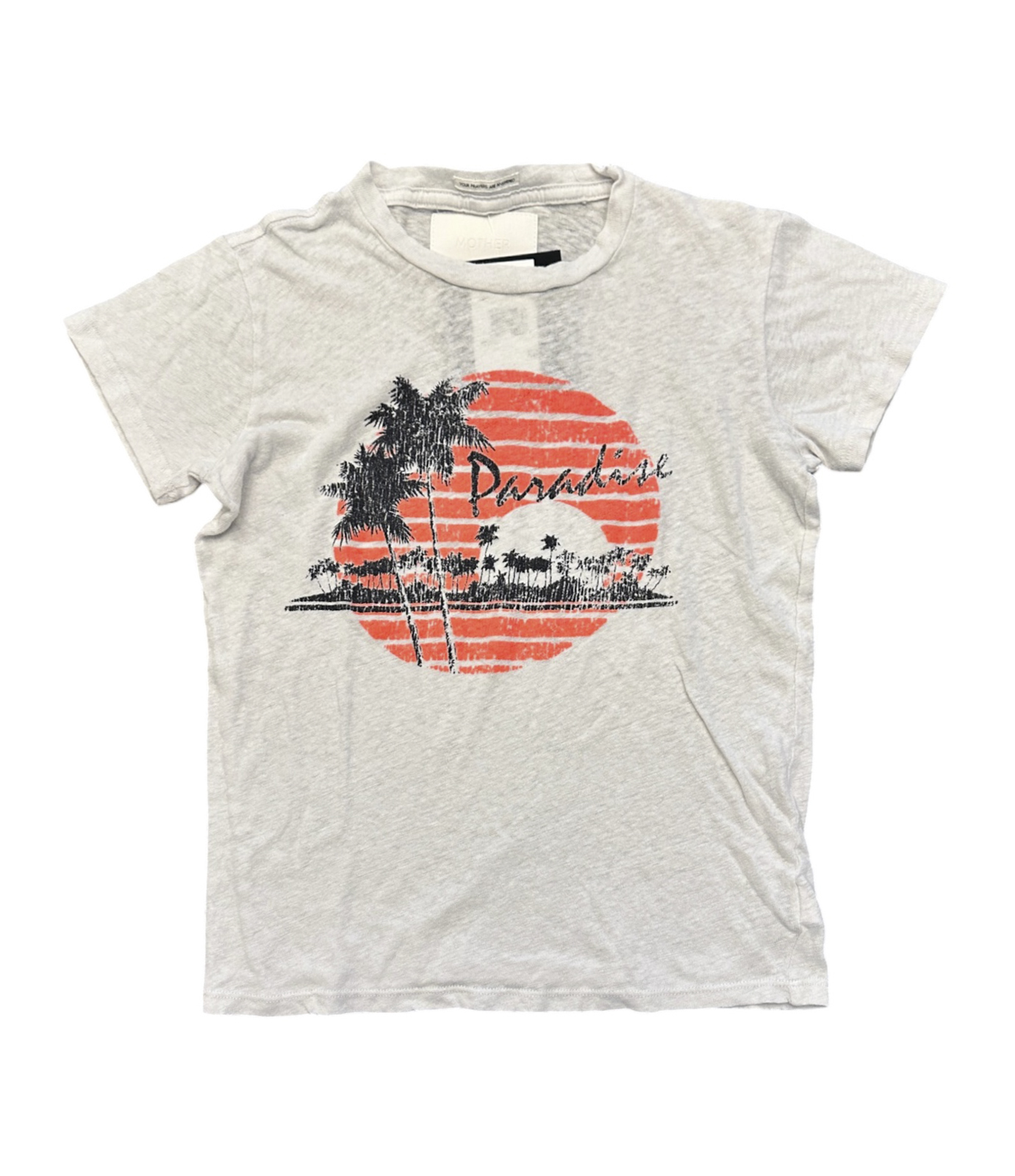 MOTHER The Sinful Paradise Graphic T Shirt White Sunset Palm Trees XS NWT - Image 2