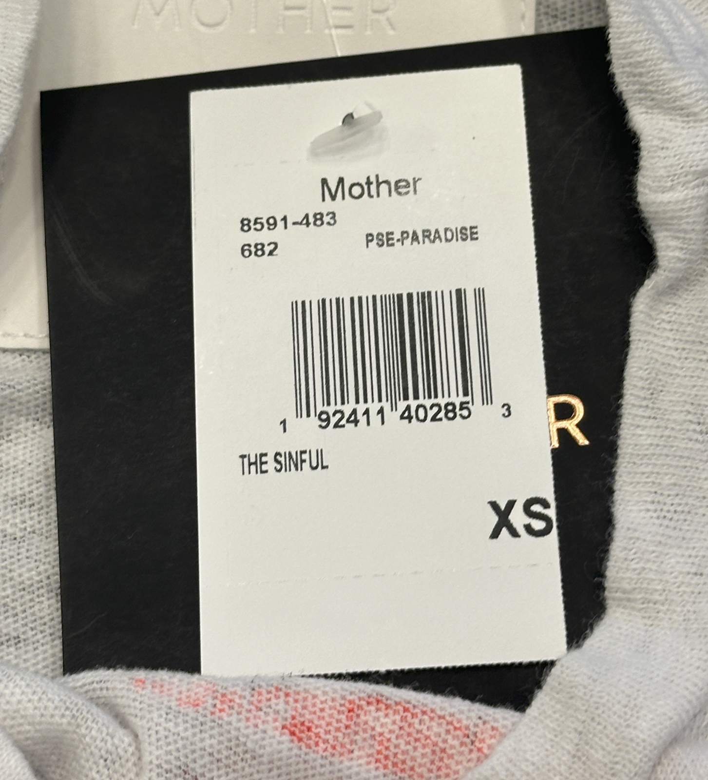 MOTHER The Sinful Paradise Graphic T Shirt White Sunset Palm Trees XS NWT - Image 3