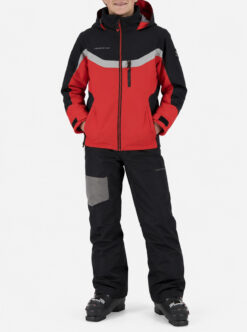 Obermeyer Boys Fleet Ski Jacket Snow Pants 2 Piece Set Red Black L 14-16