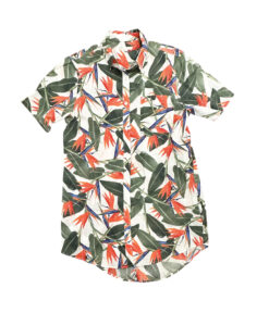 Alternative view of Onia Cotton Bird of Paradise Tropical Print Shirt Dress Cover Up Size Small