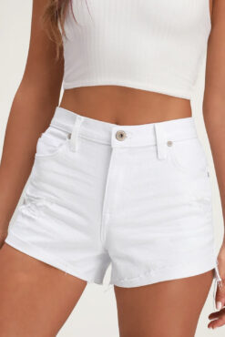 Pistola Kylee NWT White High Rise Denim Cutoff Shorts Size 28 $88