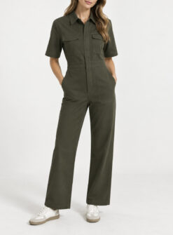 Rivet Utility Worker Green Cotton Blend Twill Utility Jumpsuit Coverall Size Small