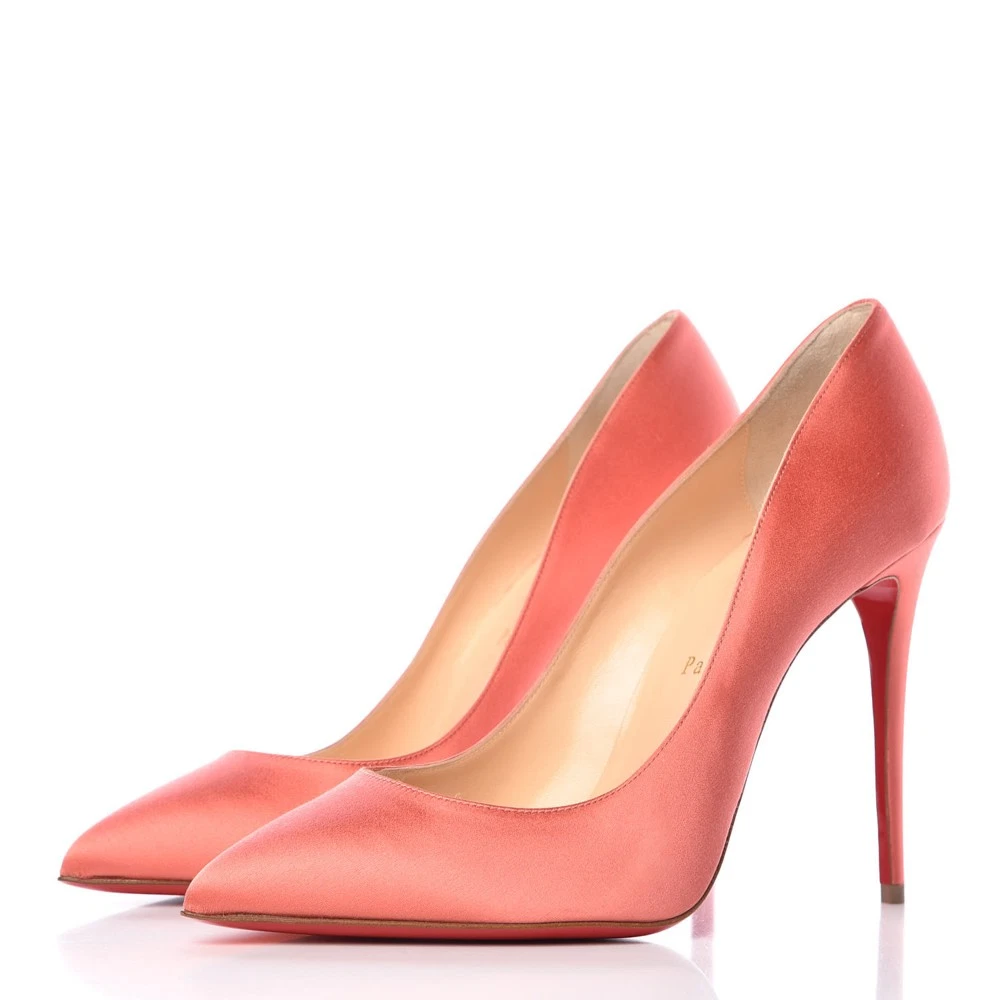 Christian Louboutin Pigalle Follies 100 Pink Satin Stiletto Pumps EU 40 NIB