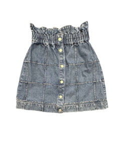 Alternative view of SEA New York Dagmar Blue Denim Paperbag Waist Button Front Mini Skirt XS NWOT