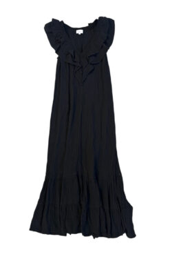 Alternative view of We Are Sundays Black Cotton Gauze Ruffle V Neck Tiered Maxi Dress XS