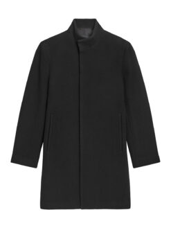Alternative view of Theory Belvin Men's Black Wool Cashmere Blend Stand Collar Coat Size Large