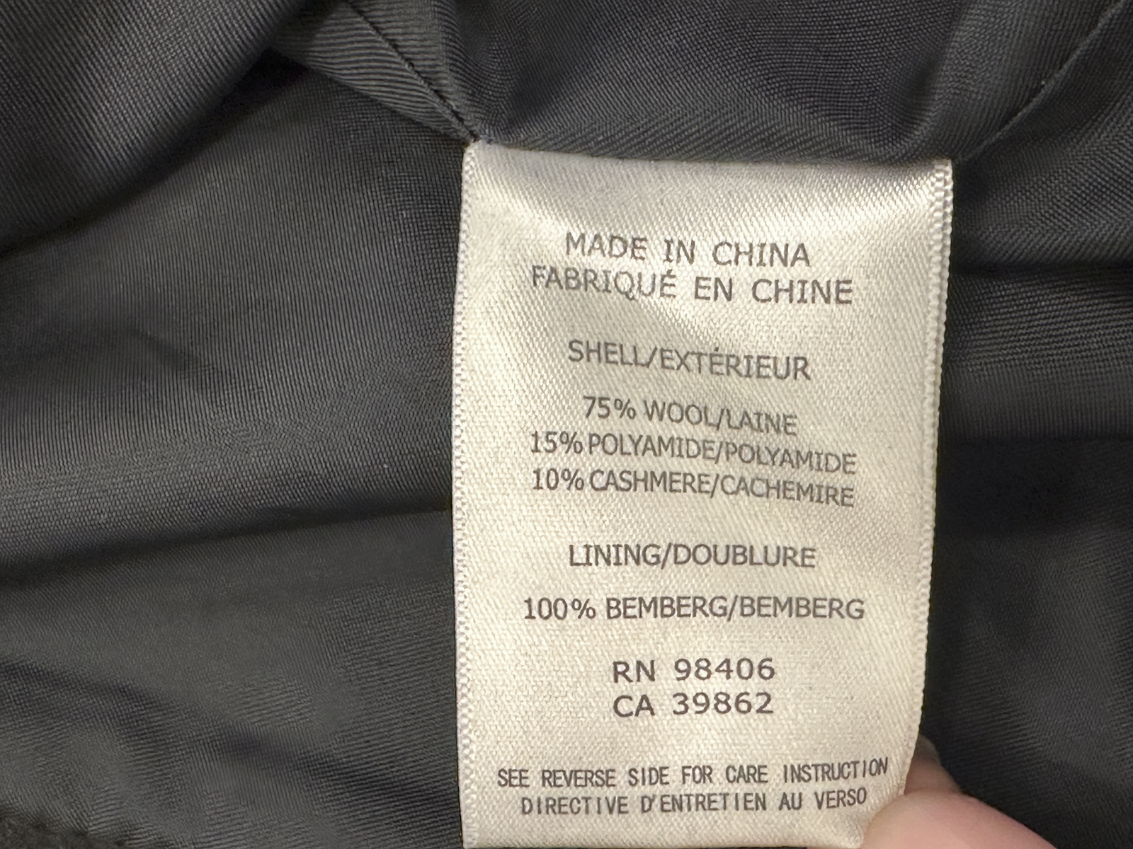 Theory Belvin Men's Black Wool Cashmere Blend Stand Collar Coat Size Large - Image 7