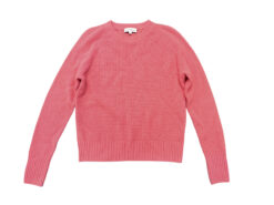 Alternative view of White + Warren 100% Cashmere Waffle Knit Crewneck Sweater Coral Pink Size Small