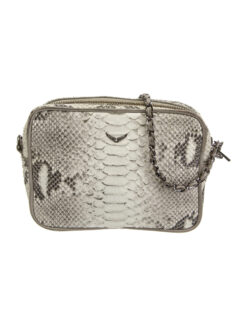Zadig & Voltaire Embossed Animal Print Leather Chain Crossbody Bag
