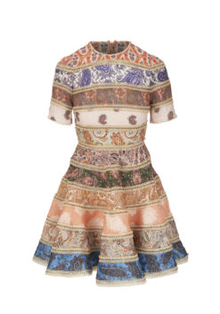 Alternative view of Zimmermann Devi Spliced Linen Paisley Print Fit Flare Mini Dress Size 0P