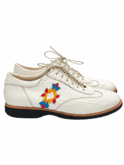Alternative view of Warren Edwards Mens Sneakers Size 42 White Genuine Crocodile Leather Beaded