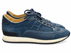 Alternative view of Hermes Men's Goal Sneakers Size 42 US 9 Blue Suede Leather Low Top Shoes